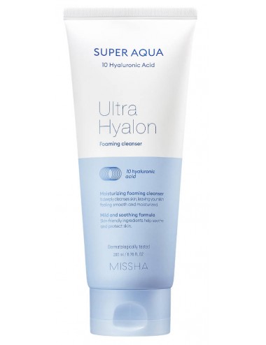 Espumas Limpiadoras al mejor precio: Super Aqua Ultra Hyalron Foaming Cleanser de Missha en Skin Thinks - Piel Seca