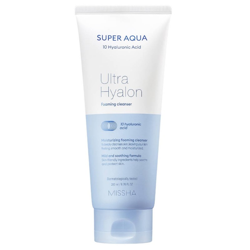 Espumas Limpiadoras al mejor precio: Super Aqua Ultra Hyalron Foaming Cleanser de Missha en Skin Thinks - Piel Seca