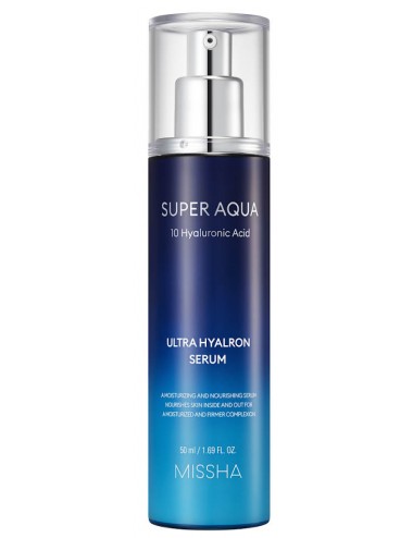 Cosmética Coreana al mejor precio: Super Aqua Ultra Hyalron Serum, Piel deshidratada, seca, antiedad de Missha en Skin Thinks - Piel Seca