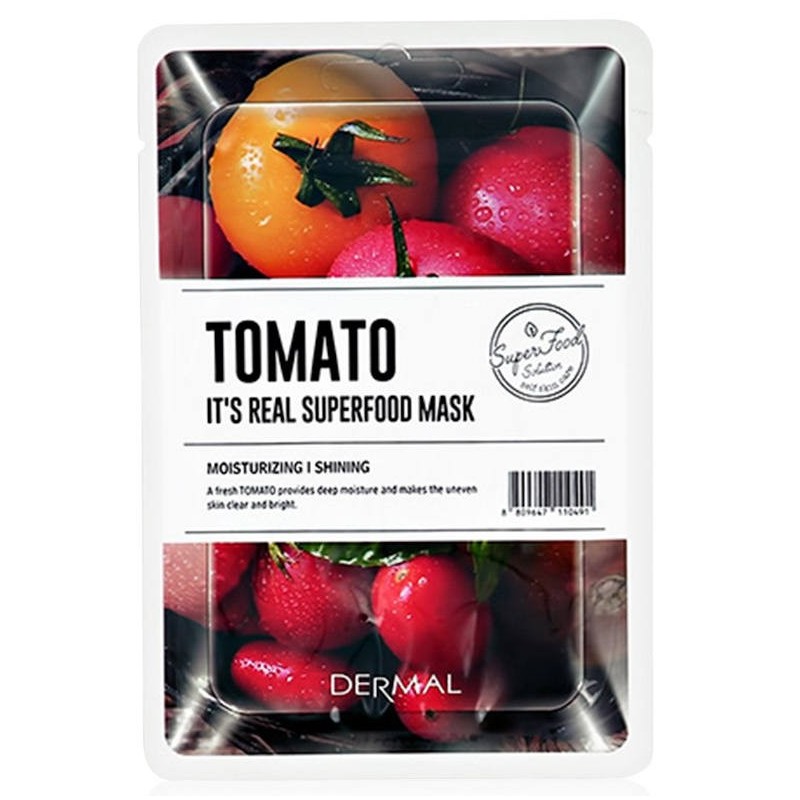 Mascarillas Coreanas de Hoja al mejor precio: It´s Real Superfood Mask Tomato - Hidrata e Ilumina de Dermal Korea en Skin Thinks - Piel Seca