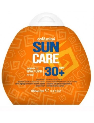 Facial - Cosmética Natural al mejor precio: Crema Solar Cara y Cuerpo SPF 30+ Waterproof Café Mimi de Café Mimi en Skin Thinks - Piel Seca