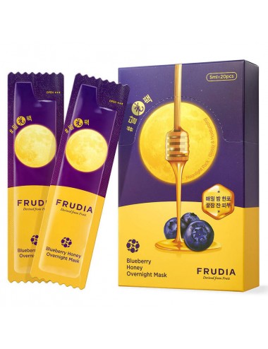 Mascarillas Nocturnas al mejor precio: Frudia Blueberry Honey Overnight Mask- Hidratante y Luminosidad 20 unidades de Frudia en Skin Thinks - Tratamiento Anti-Manchas 