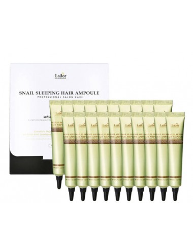 Cabello al mejor precio: La'dor Snail Sleeping Hair Ampoule 20 x 20ml - Tratamiento Intensivo Nocturno para pelo de Lador Eco Professional en Skin Thinks - 