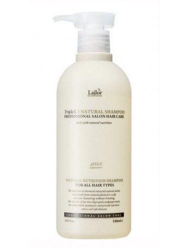 Cabello al mejor precio: La'dor TripleX3 Natural Shampoo 530 ml- Sin siliconas ni sulfatos de Lador Eco Professional en Skin Thinks - 