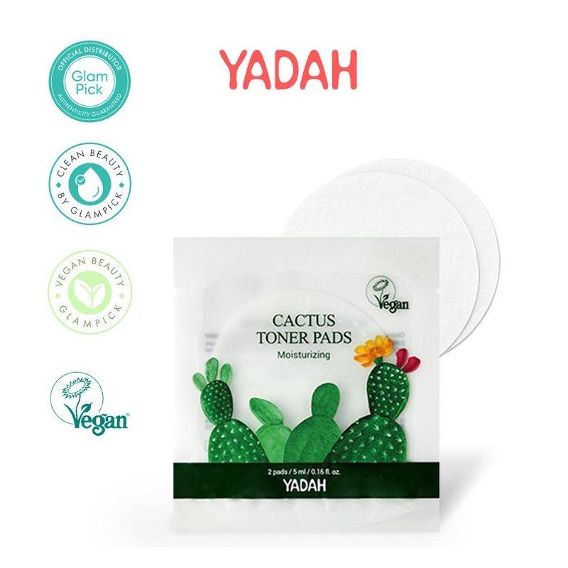 Tratamiento de Poros al mejor precio: Tónico Vegano Exfoliante YADAH Cactus Toner Pads (2 pads) de YADAH en Skin Thinks - Piel Seca