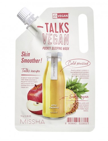 Cosmética Vegana al mejor precio: Missha Talks Vegan Pocket Sleeping Mask Skin Smoother- Elimina Células Muertas de Missha en Skin Thinks - Piel Seca