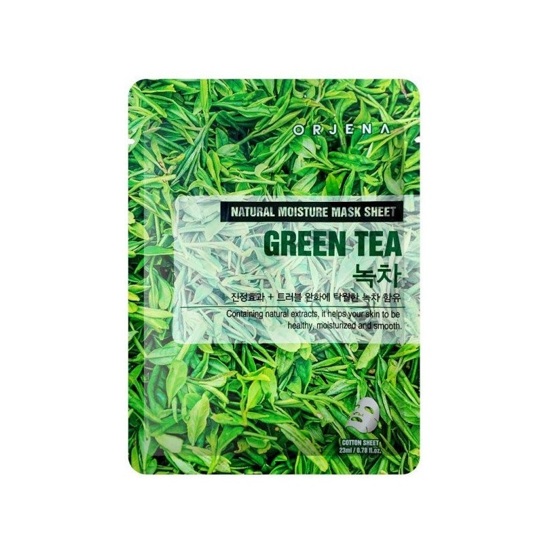 Mascarillas Coreanas al mejor precio: Orjena Natural Moisture Mask Sheet Green Tea Mascarilla Antioxidante de Té Verde de ORJENA en Skin Thinks - Piel Seca