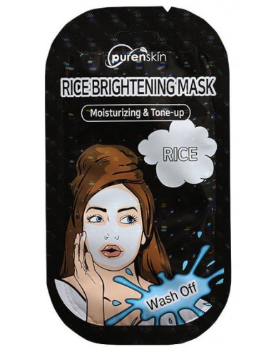 Mascarillas Coreanas al mejor precio: Purenskin Rice Brightening Mask- Mascarilla Exfoliante e Iluminadora de Purenskin en Skin Thinks - Piel Seca