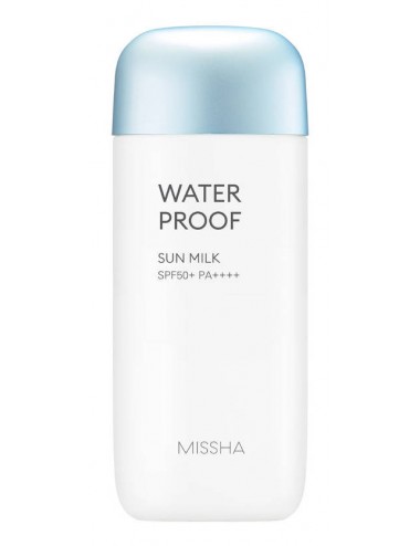 Protección Solar al mejor precio: Crema Solar Missha All Around Safe Block Waterproof Sun Milk SPF50+/PA++++ 70 ml de Missha en Skin Thinks - Piel Sensible