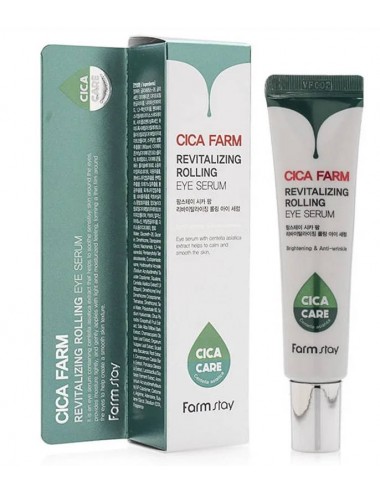 Contorno de Ojos al mejor precio: Cica Farm Revitalizing Rolling Eye Serum- Serum para contorno de ojos con centella asiática de FarmStay en Skin Thinks - Piel Seca
