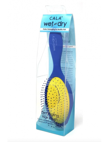 Parches y Accesorios al mejor precio: Cepillo de pelo desenredante azul y amarillo CALA Wet N Dry Cobalt Blue/ Yellow de CALA en Skin Thinks - 