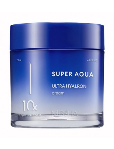 Cosmética Coreana al mejor precio: Super Aqua Ultra Hyalron Cream Hidratante Antiedad de Missha en Skin Thinks - Piel Seca