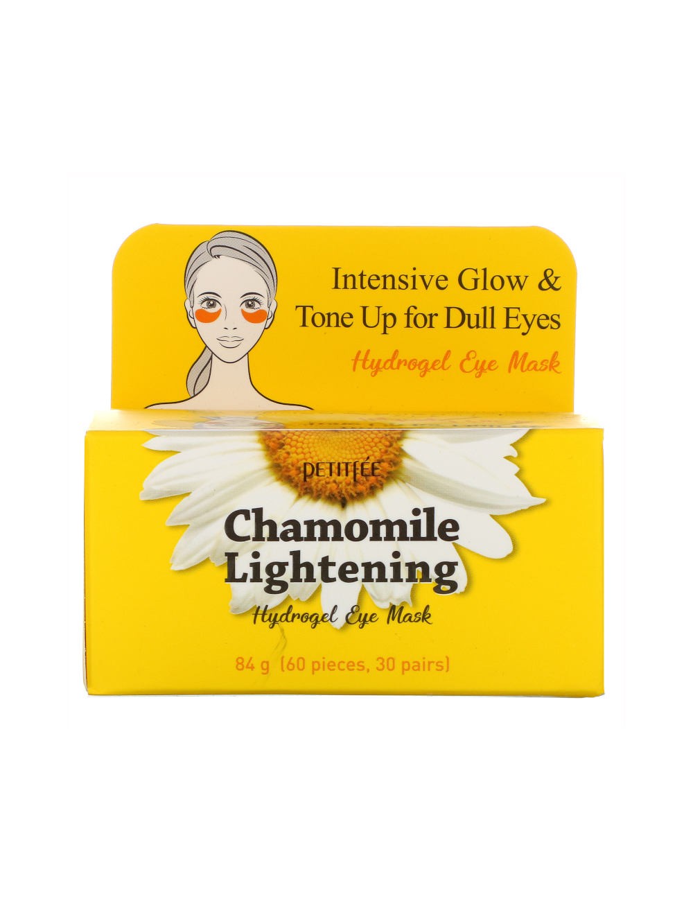 Contorno de Ojos al mejor precio: Petitfee Chamomile Lightening Hydrogel Eye Mask Parches con Vitamina C de Petitfée en Skin Thinks - 