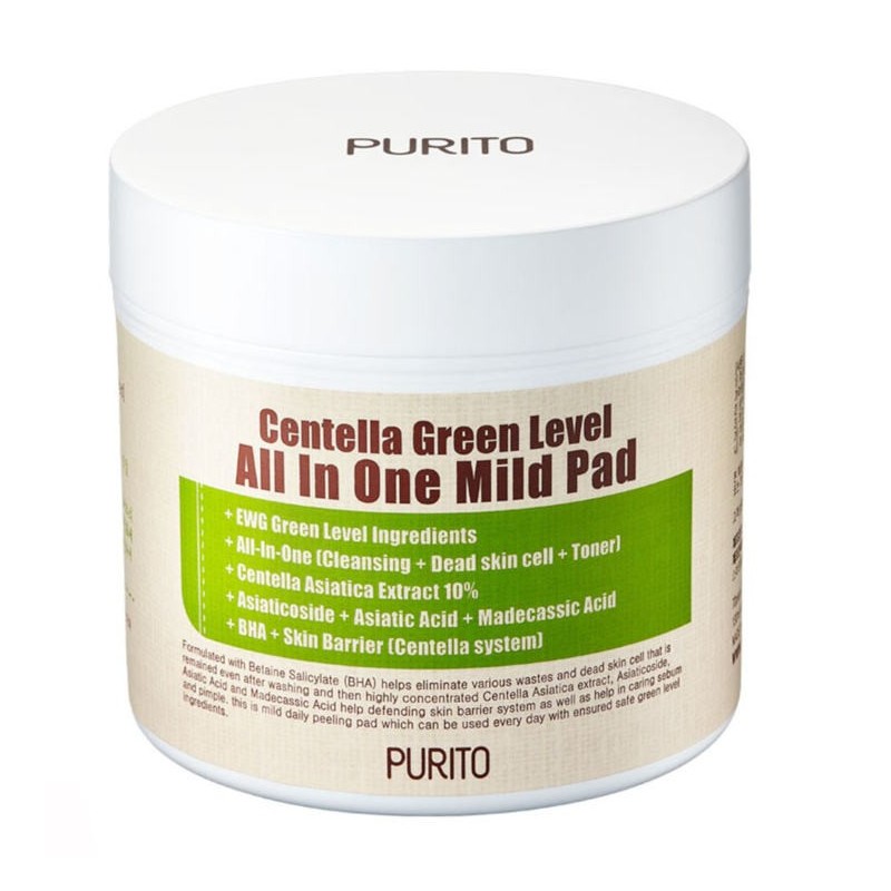 Tónicos al mejor precio: Centella Green Level All In One Mild Pad Limpiador +Tónico + Exfoliante de Purito en Skin Thinks - Piel Seca