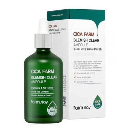 Serum y Ampoules al mejor precio: Farm Stay Cica Farm Blemish Clear Ampoule 100ml- Serum calmante anti-edad de FarmStay en Skin Thinks - Piel Seca