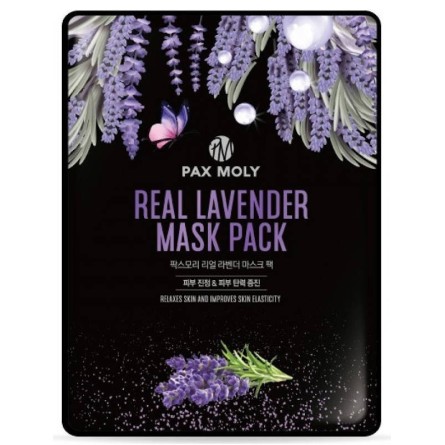 Mascarillas Coreanas de Hoja al mejor precio: PAX Molly Real Lavender Mask Pack - Calmante y Purificante de PAX MOLY en Skin Thinks - Piel Seca