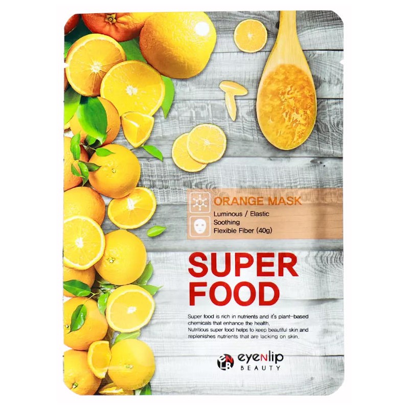 Mascarillas Coreanas de Hoja al mejor precio: Eyenlip Superfood Orange Mask Vitaminas + Hialurónico de Eyenlip Beauty en Skin Thinks - Piel Seca