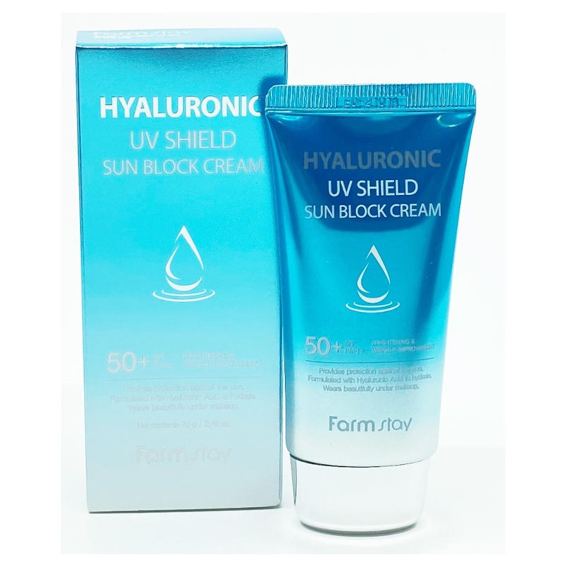 Protección Solar Alta con ácido hialuronico Farm Stay UV Shield Sun Block Cream