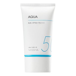 Protección solar con textura gel Missha aqua sun SPF 50+ PA ++++