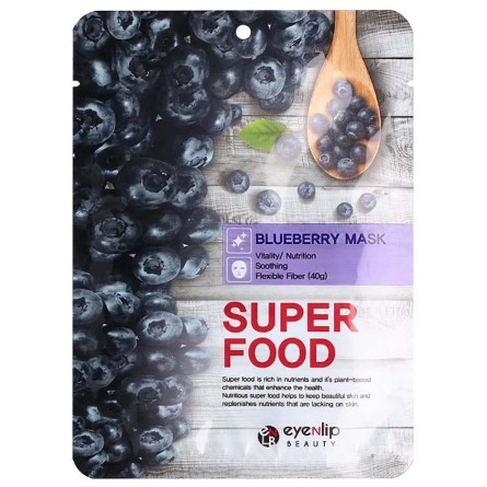 Mascarillas Coreanas de Hoja al mejor precio: Eyenlip Superfood Blueberry Mask Arándano + Hialurónico de Eyenlip Beauty en Skin Thinks - Piel Seca