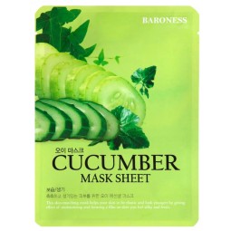 Mascarillas Coreanas de Hoja al mejor precio: Baroness Cucumber Mask Sheet de Baroness en Skin Thinks - Piel Sensible
