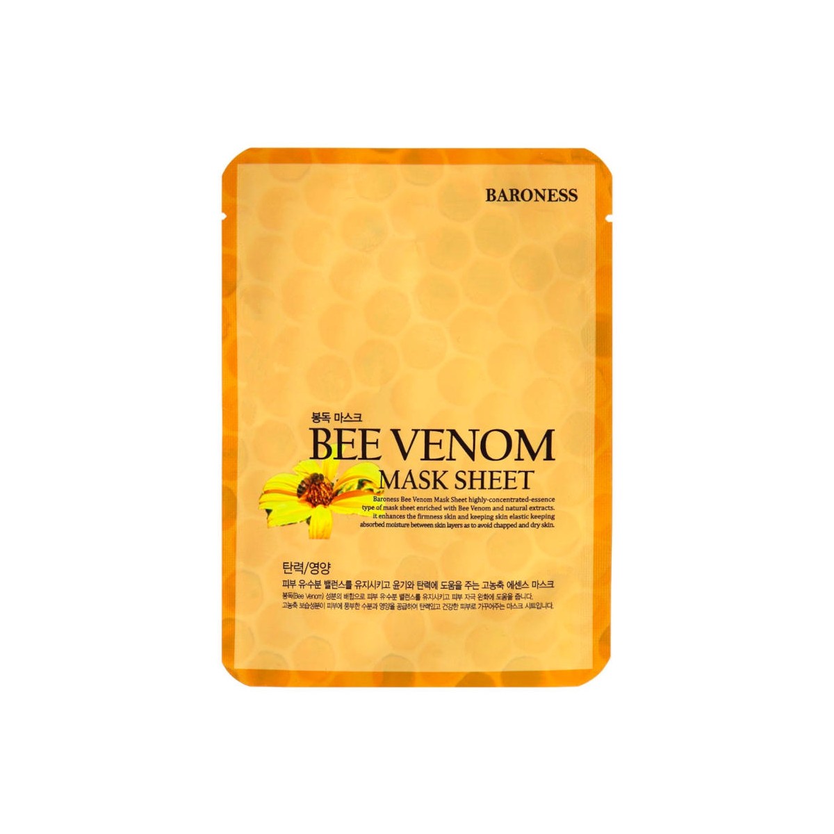 Mascarillas Coreanas de Hoja al mejor precio: Baroness Bee Venom Mask Sheet de Baroness en Skin Thinks - Piel Seca