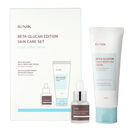 Emulsiones y Cremas al mejor precio: Iunik Beta-glucan Edition SkinCare Set- Crema (60ml) + Serum(15ml) de Iunik en Skin Thinks - Piel Seca