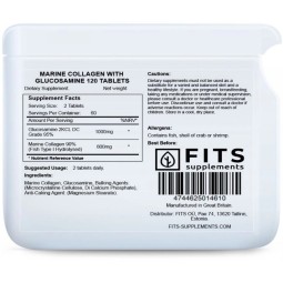 Nutricosmética - Suplementos al mejor precio: Colágeno Marino con Glucosamina 120 comprimidos de FITS Supplements en Skin Thinks - Tratamiento Anti-Edad