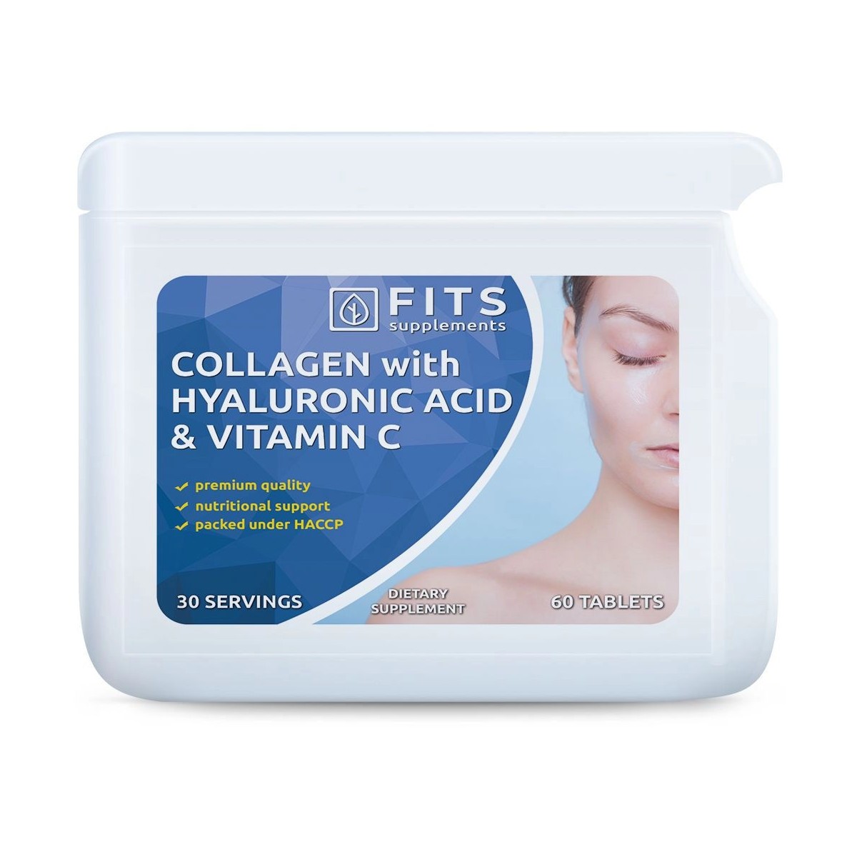 Nutricosmética - Suplementos al mejor precio: Colágeno con Ácido Hialurónico y Vitamina C 60 comprimidos de FITS Supplements en Skin Thinks - Tratamiento Anti-Edad