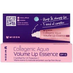 Protección Solar al mejor precio: Mizon Collagenic Aqua Volume Lip Essence SPF15 Bálsamo labial con protector solar y colágeno de Mizon en Skin Thinks - Piel Seca