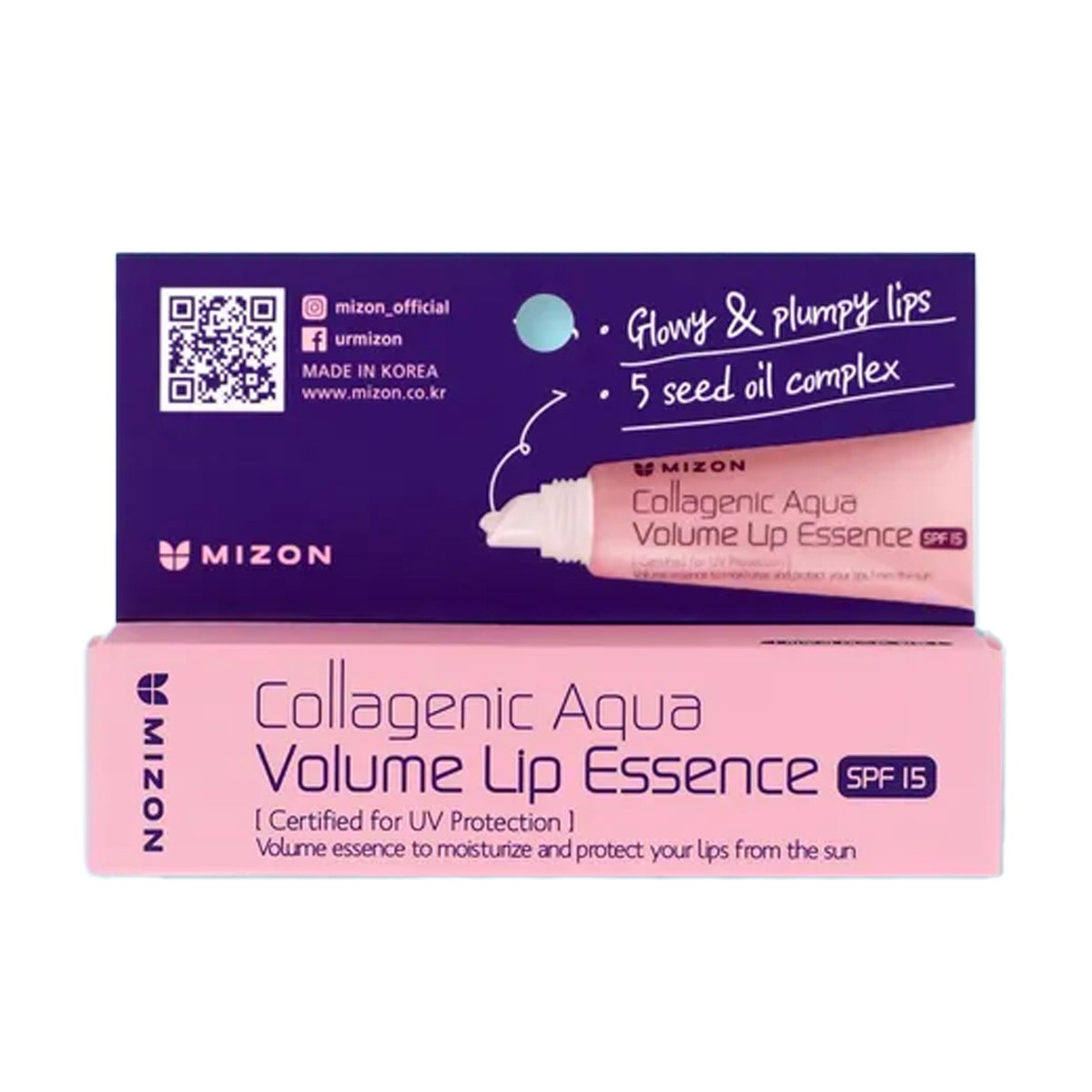 Protección Solar al mejor precio: Mizon Collagenic Aqua Volume Lip Essence SPF15 Bálsamo labial con protector solar y colágeno de Mizon en Skin Thinks - Piel Sensible