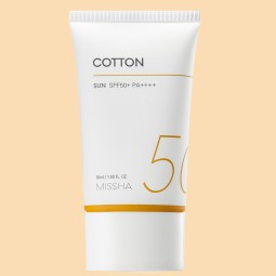 Protección Solar al mejor precio: Crema Solar piel grasa Missha All Around Safe Block Cotton Sun SPF 50+ PA++++ de Missha en Skin Thinks - Piel Sensible