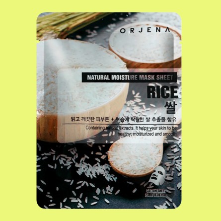Mascarillas Coreanas de Hoja al mejor precio: Orjena Natural Moisture Rice Mask Sheet Mascarilla Hidratante de ORJENA en Skin Thinks - Piel Seca