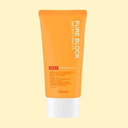 Protección Solar al mejor precio: Crema Solar A'pieu Pure Block Daily Sun Cream EX SPF50+ PA++++ de A'pieu en Skin Thinks - Tratamiento Anti-Manchas 