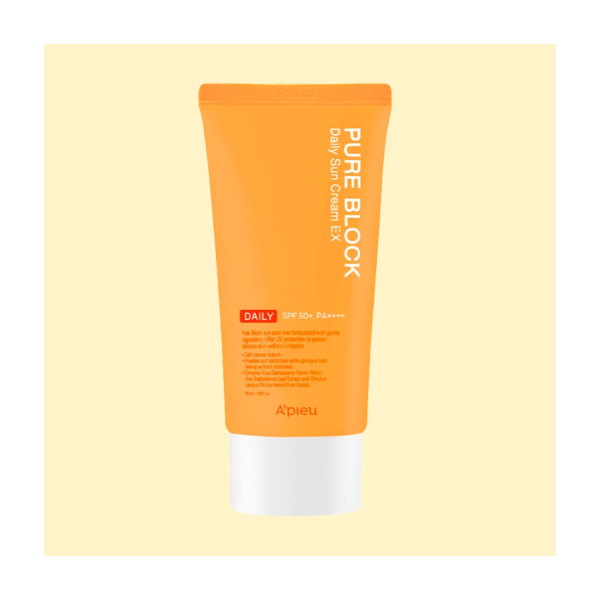 Protección Solar al mejor precio: Crema Solar A'pieu Pure Block Daily Sun Cream EX SPF50+ PA++++ de A'pieu en Skin Thinks - Piel Seca