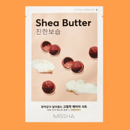 Mascarillas Coreanas de Hoja al mejor precio: Mascarilla Nutritiva MISSHA Airy Fit Sheet Mask (Shea Butter) de Missha en Skin Thinks - Piel Seca