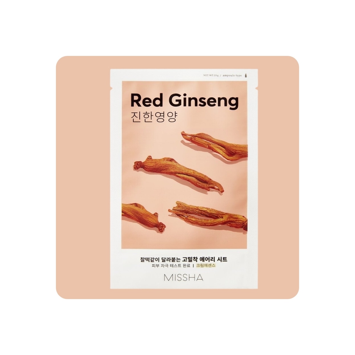 Mascarillas Coreanas de Hoja al mejor precio: Mascarilla Nutritiva y Revitalizante MISSHA Airy Fit Sheet Mask (Red Ginseng) de Missha en Skin Thinks - Piel Seca