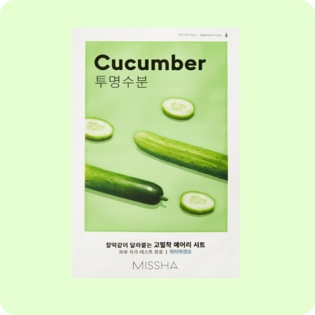 Mascarillas Coreanas de Hoja al mejor precio: Mascarilla Hidratante MISSHA Airy Fit Sheet Mask (Cucumber) de Missha en Skin Thinks - Piel Seca