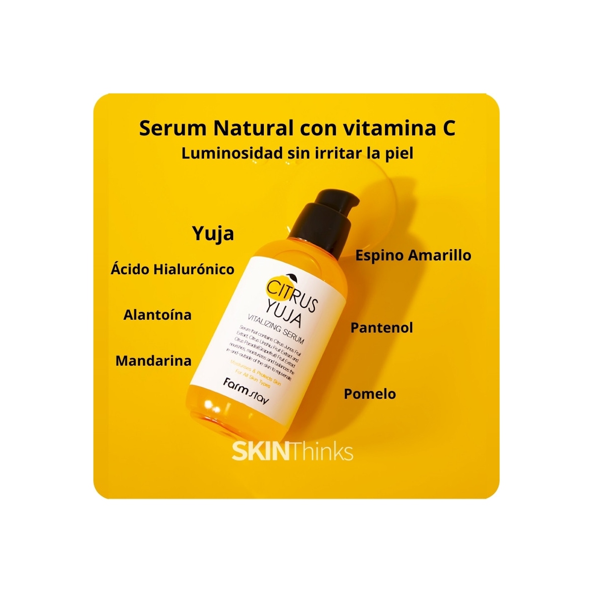 Serum y Ampoules al mejor precio: Serum con Vitamina C Farmstay Citrus Yuja Vitalizing Serum 100ml de FarmStay en Skin Thinks - Piel Grasa