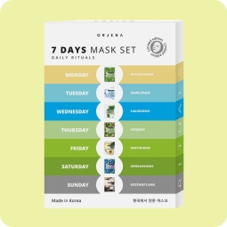 Mascarillas Coreanas de Hoja al mejor precio: Orjena 7 Days Mask Set Pack de 7 mascarillas de ORJENA en Skin Thinks - Tratamiento Anti-Edad