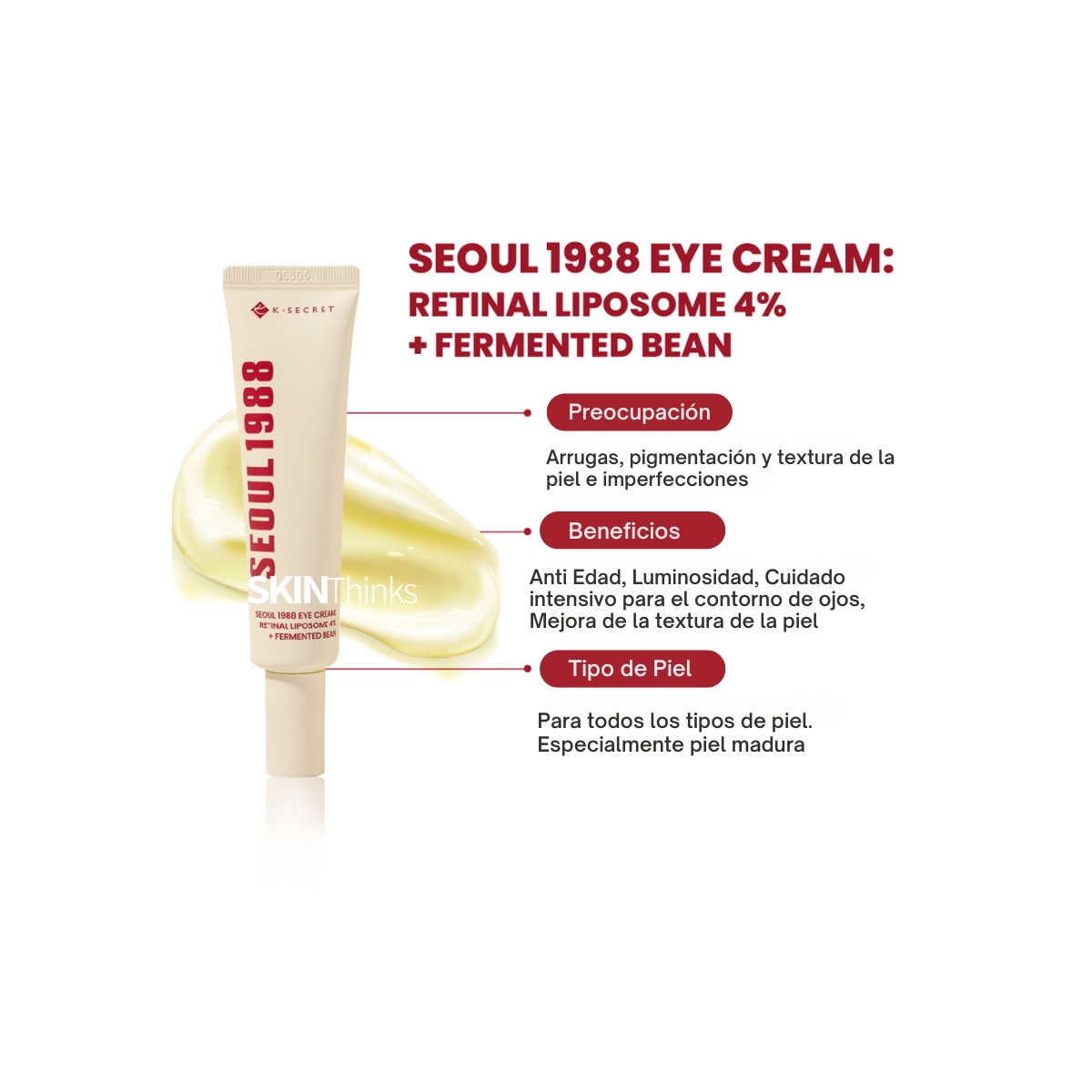 Contorno de Ojos al mejor precio: Seoul 1988 Eye Cream: Retinal Liposome 4% + Fermented Bean de K-Secret en Skin Thinks - Piel Seca