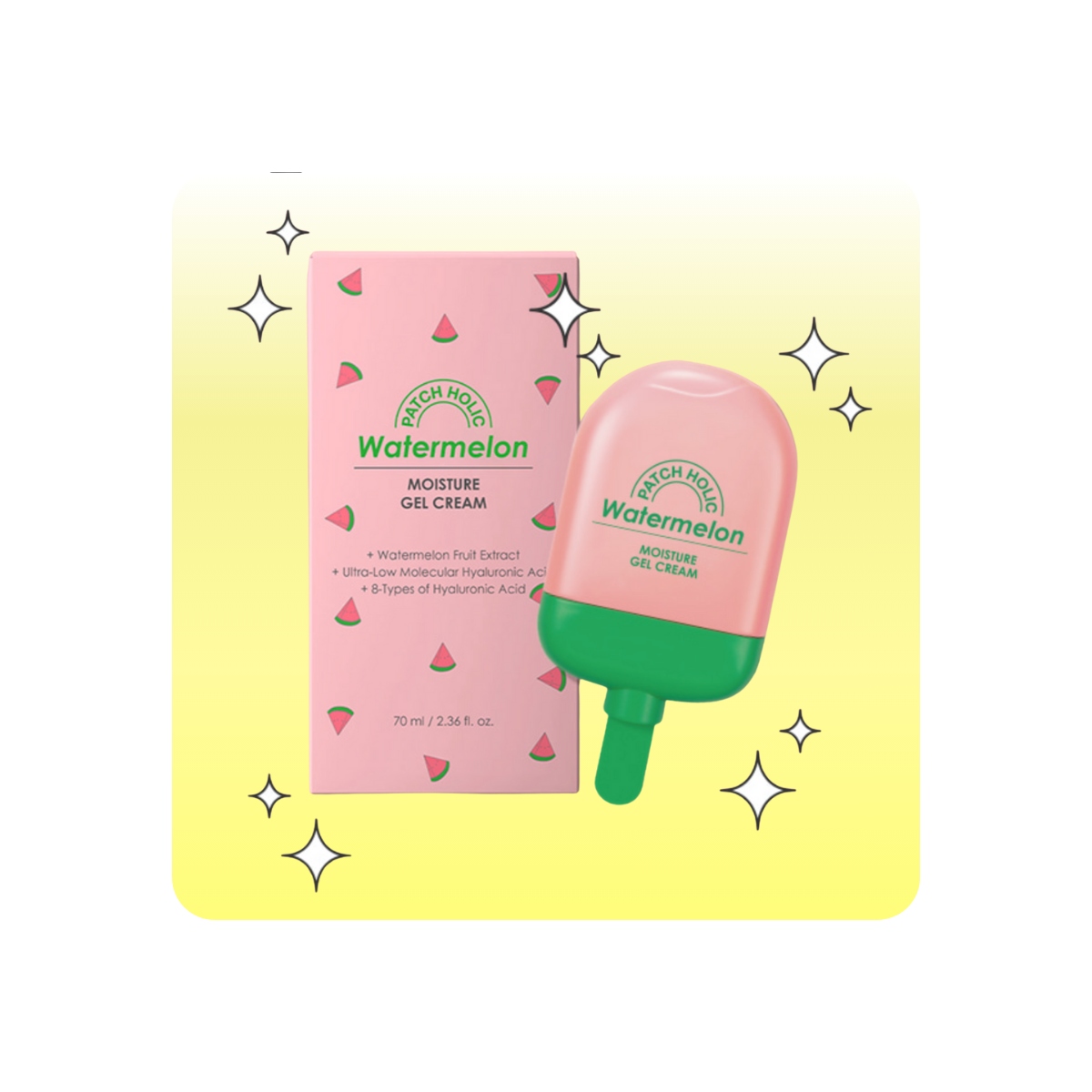 Emulsiones y Cremas al mejor precio: Crema Hidratante 8 tipos de hialurónico PATCH HOLIC Watermelon Moisture Gel Cream de Patch Holic en Skin Thinks - 