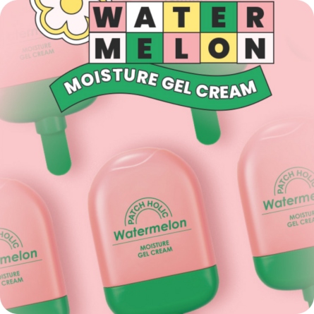 Emulsiones y Cremas al mejor precio: Crema Hidratante 8 tipos de hialurónico PATCH HOLIC Watermelon Moisture Gel Cream de Patch Holic en Skin Thinks - 