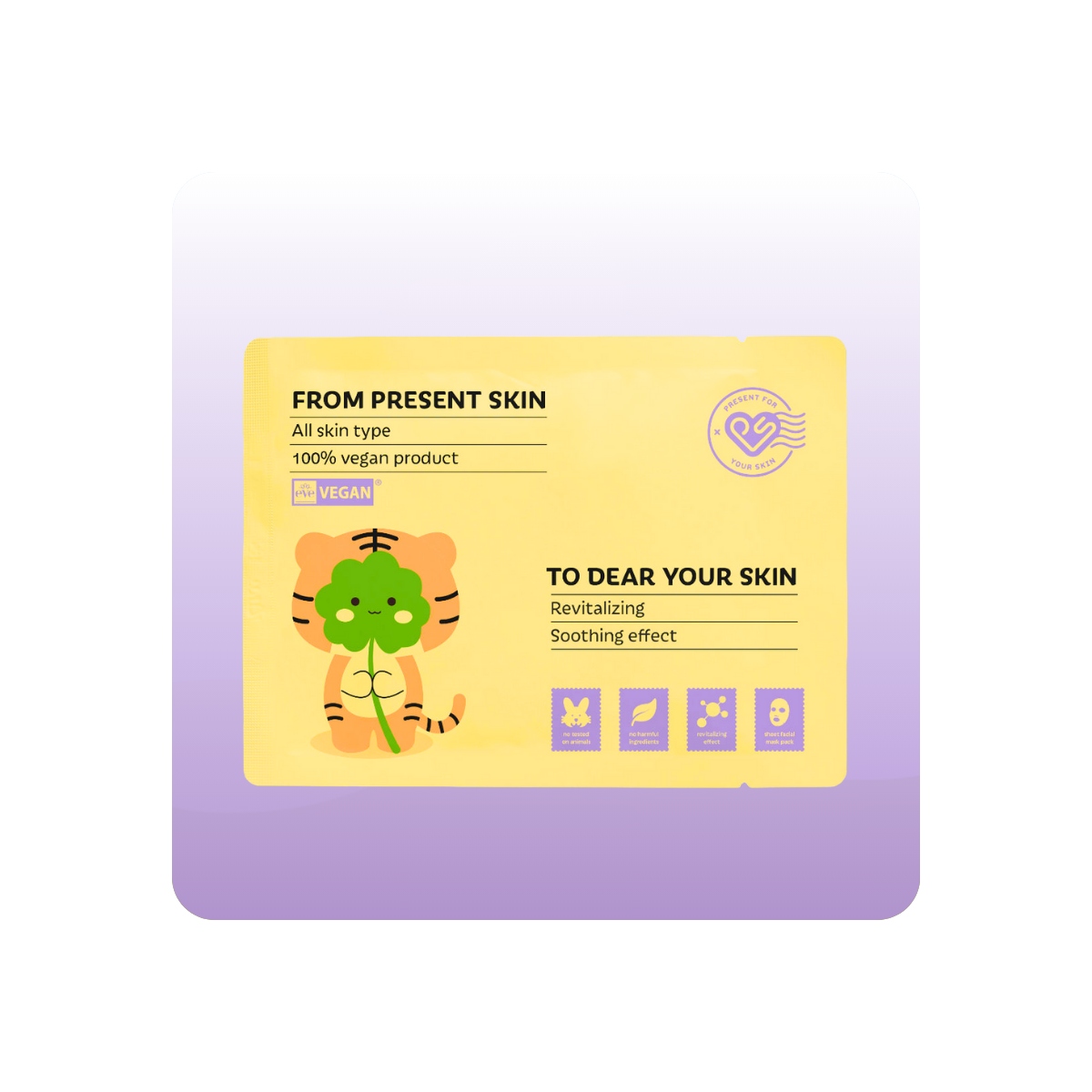 Mascarillas Coreanas de Hoja al mejor precio: Present Skin Cica for Your Skin Mask - Revitaliza y calma de Present Skin en Skin Thinks - Piel Seca