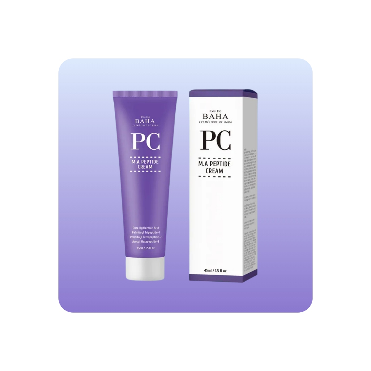 Emulsiones y Cremas al mejor precio: Cos De BAHA PC M.A Peptide Cream - Crema con Matrixyl 3000 y Argireline de Cos de BAHA en Skin Thinks - Piel Seca