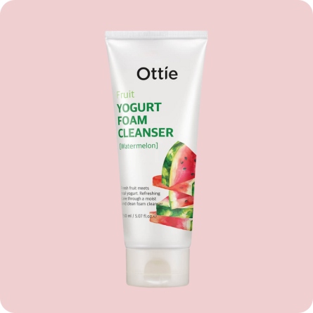 Espumas Limpiadoras al mejor precio: Espuma Nutritiva e Hidratante Ottie Fruit Yogurt Foam Cleanser Watermelon de OTTIE en Skin Thinks - Piel Seca