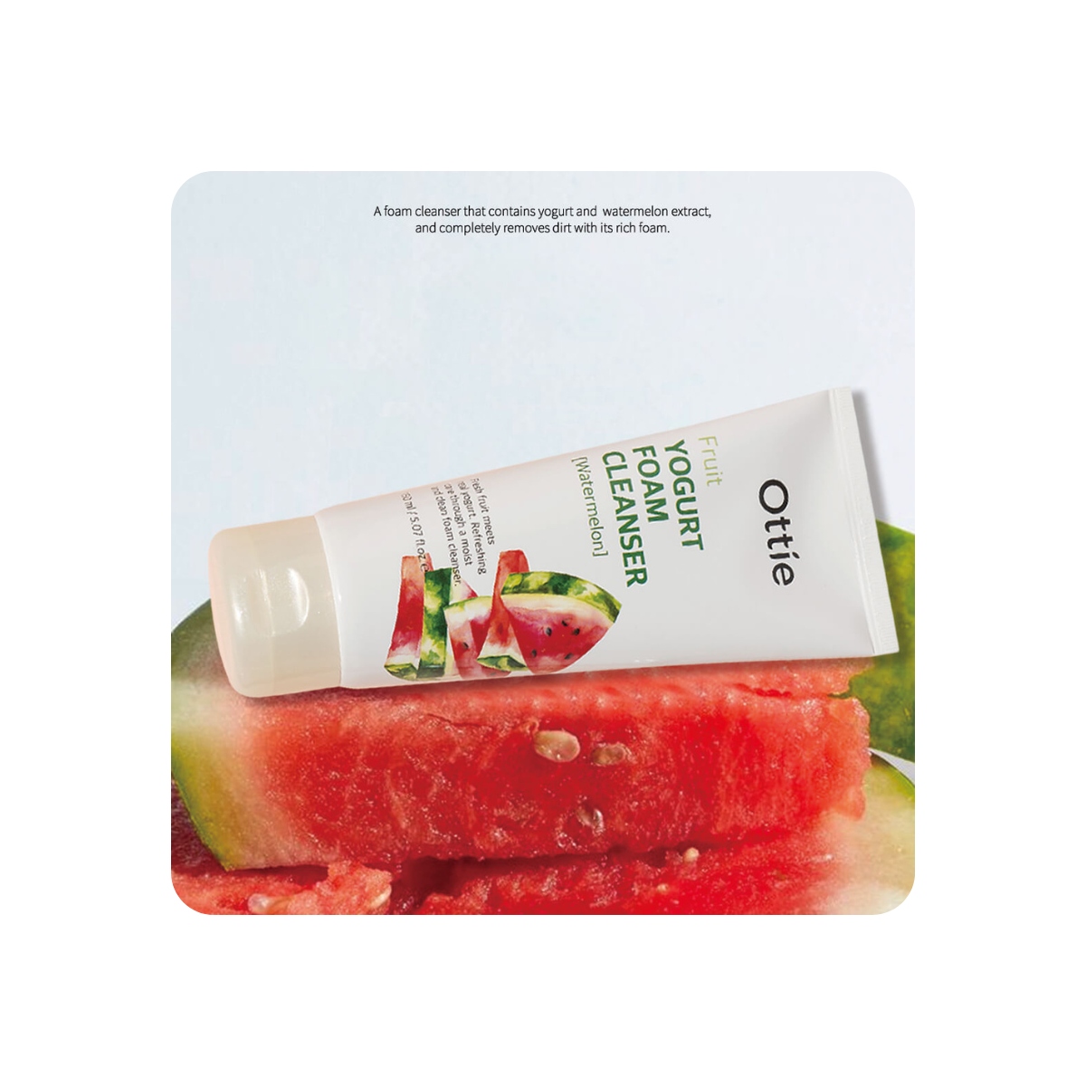 Espumas Limpiadoras al mejor precio: Espuma Nutritiva e Hidratante Ottie Fruit Yogurt Foam Cleanser Watermelon de OTTIE en Skin Thinks - Piel Seca