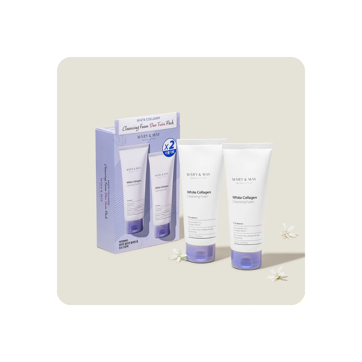 Espumas Limpiadoras al mejor precio: Mary & May White Collagen Cleansing Foam Duo Twin Pack de Mary & May en Skin Thinks - Piel Seca