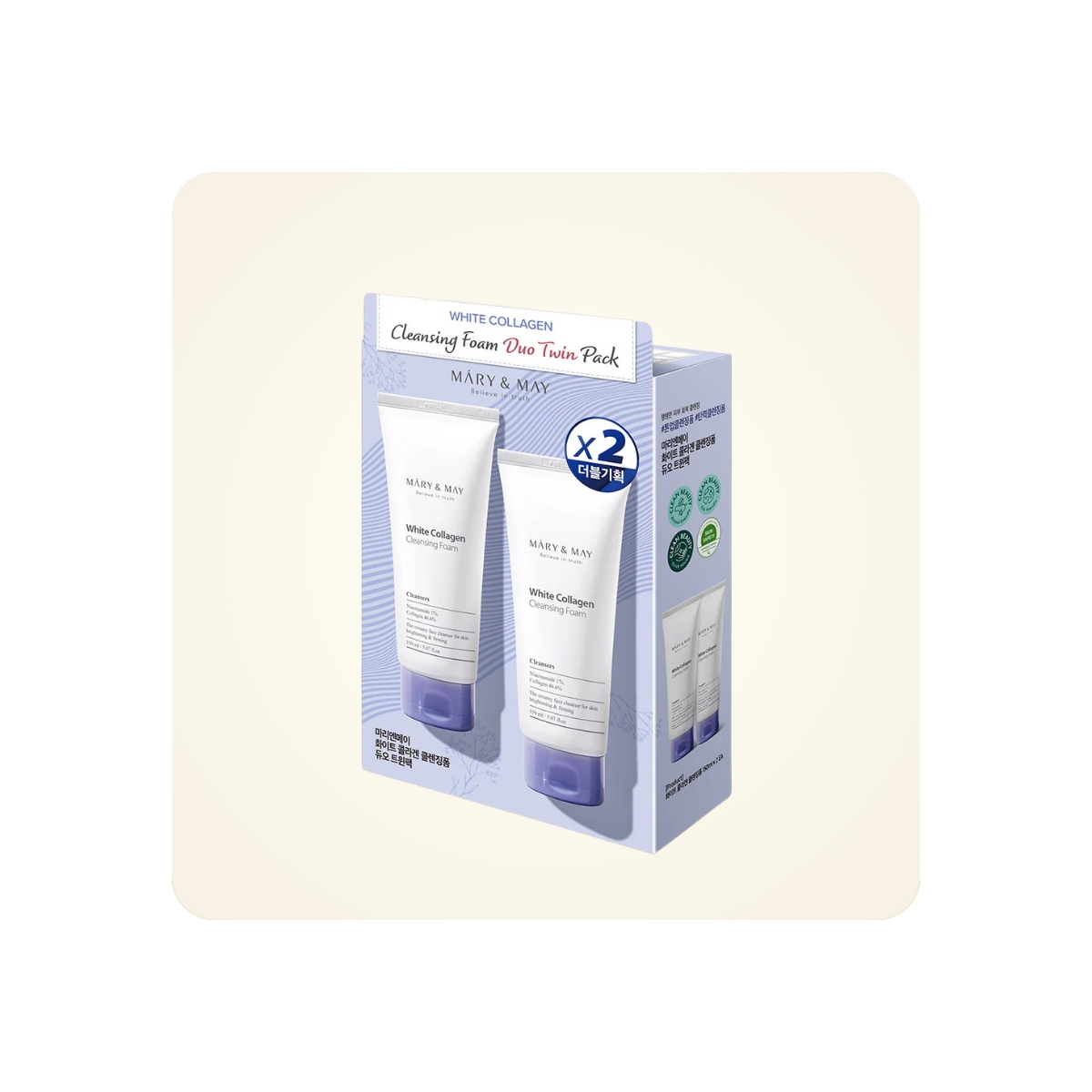 Espumas Limpiadoras al mejor precio: Mary & May White Collagen Cleansing Foam Duo Twin Pack de Mary & May en Skin Thinks - Piel Seca