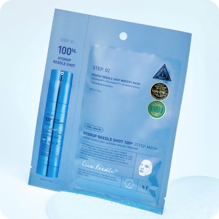 Mascarillas Coreanas de Hoja al mejor precio: VT Cosmetics Hydrop Reedle Shot 100hL 2 Step Mask de VT Cosmetics en Skin Thinks - Piel Grasa